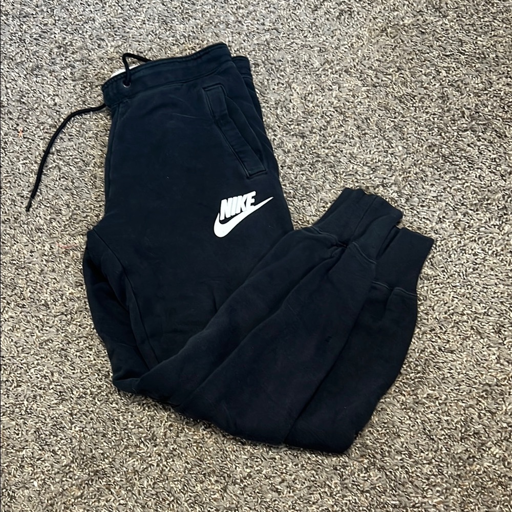 Nike Black Tapered Joggers with Elastic Cuffs